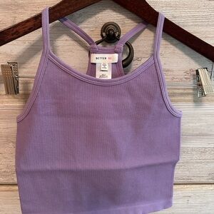 Better Be Lilac Ribbed Cropped Tank Top m/l